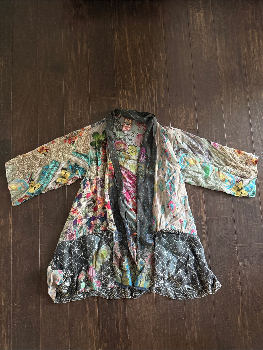Johnny Was Floral Patchwork Kimono Jacket in Multi